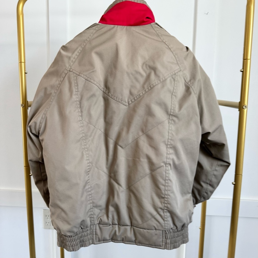 Mainframe Vintage 80s Puffer Skit Coat Tan and Red Womens Size S - Picture 3 of 15